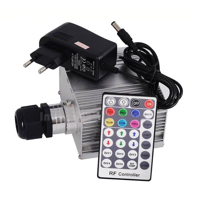 12W RGBW 4 Plug Type Selection 28key RF Remote LED Fiber Optic Engine for fiber optics